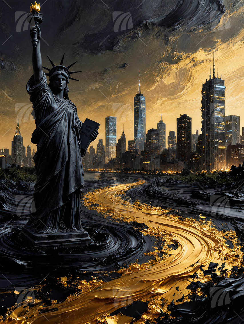 Statue of Liberty – Golden Swirl